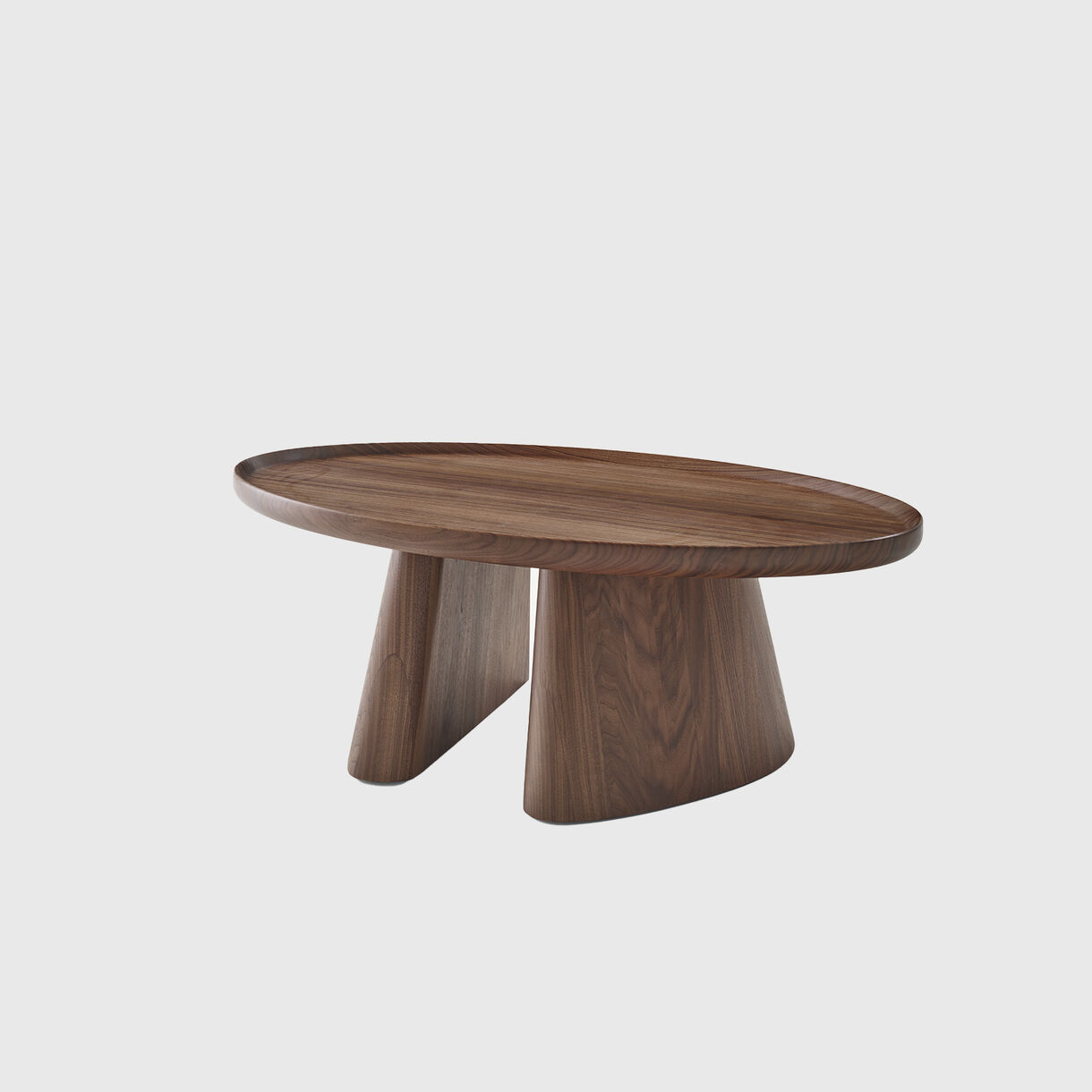 Bi-Ped Coffee Table, Ellipse, Walnut